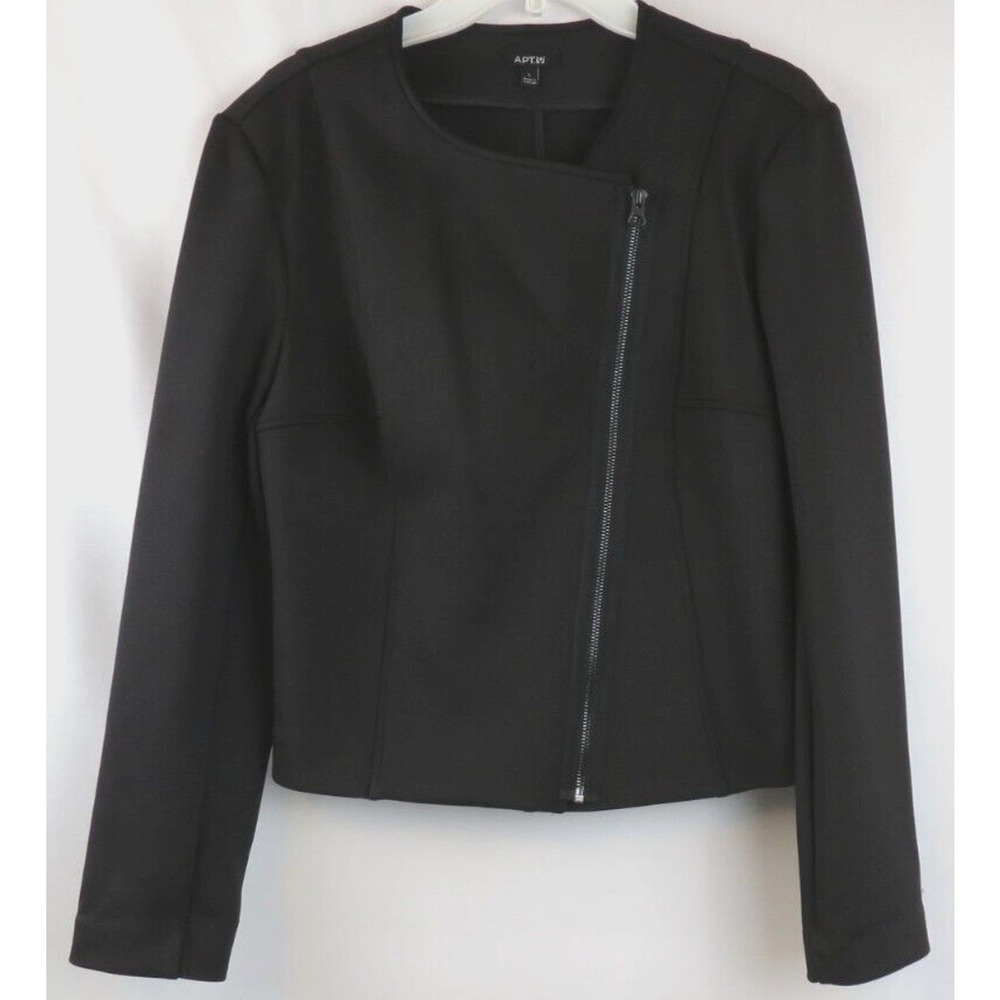 Apt 9 Collarless Scuba Motto Jacket Size L